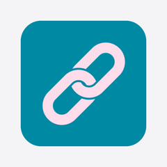 Link single icon.Chain link symbol. Icon link to the source.