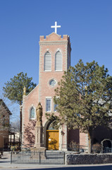 Fototapeta na wymiar San Juan Bautista Church in San Juan Pueblo