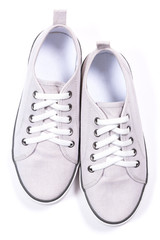 White sneakers isolated on white background