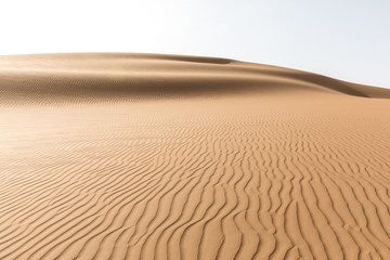 Landscape view of desert dunes.