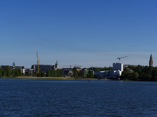 Fototapeta premium a view from the Toolo Bay, Helsinki, Finland