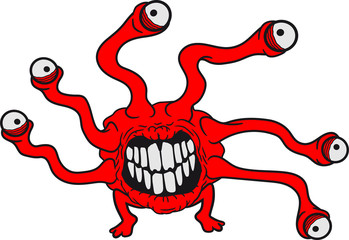 tentakel augen hässlich monster böse gefährlich gefräßig horror halloween grinsen