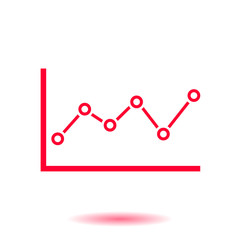 Graph chart  icon. Diagram symbol.  Flat design style.