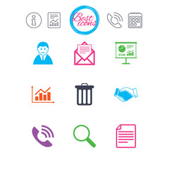 Office, documents and business icons.