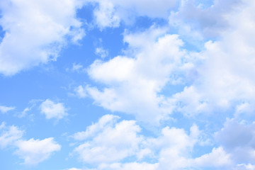 White clouds with blue bright sky background