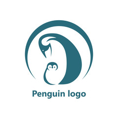 Abstract penguin logo. Vector logo design template.