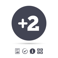 Fototapeta premium Plus two sign. Add two symbol.