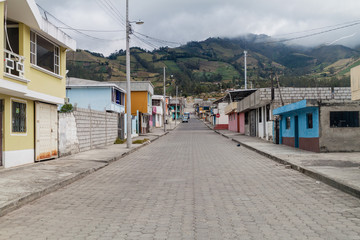 Fototapeta na wymiar SIGCHOS, ECUADOR - SEPTEMBER 6, 2015: View of Sigchos village. This village lies on popular Quilotoa loop.