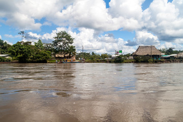 NAPO, ECUADOR - JULY 7, 2015: Village by river Napo, Ecuador