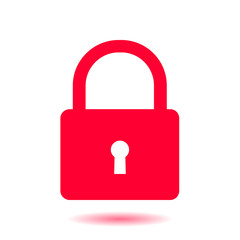 Lock icon. User login or authenticate icon.  Flat design style. 