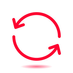 Ciircular arrow sign vector icon. Flat design style.