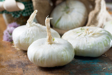 Giant white sweet onions of Sicily, new harvest