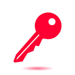 Key icon. Lock symbol. Security sign. Flat design style.