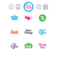 Sale discounts icon. Shopping, deal signs.