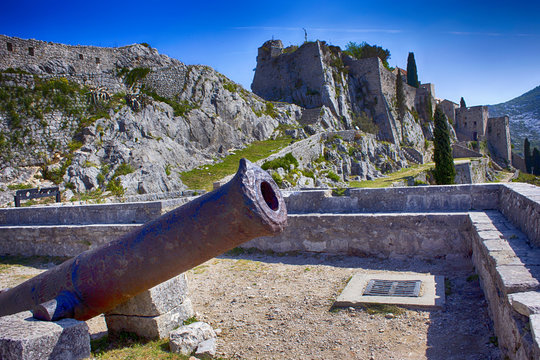 Part of Klis fortress above Split, Croatia