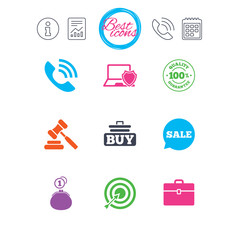 Online shopping, e-commerce and business icons.