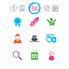 Online shopping, e-commerce and business icons.