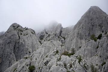 Bed weather on Tulove grede, part of Velebit mountain in Croatia