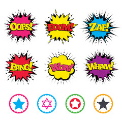 Star of David icons. Symbol of Israel.