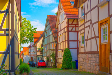 Beautiful color street in old European style