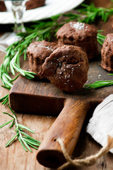 chocolate rosemary biscuits.style rustic.selective focus