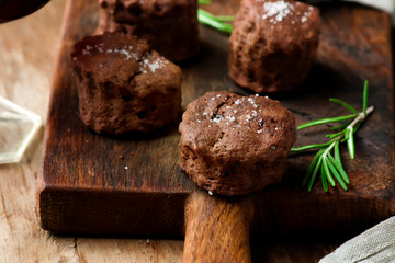 chocolate rosemary biscuits.style rustic.selective focus