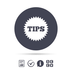 Tips sign icon. Star symbol. .