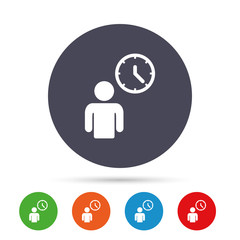 Obraz premium Person waiting sign icon. Time symbol.