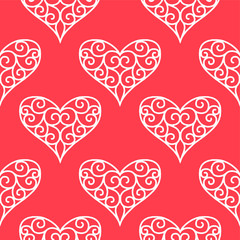 Fototapeta na wymiar Hand drawn hearts. Design elements for Valentine s day.