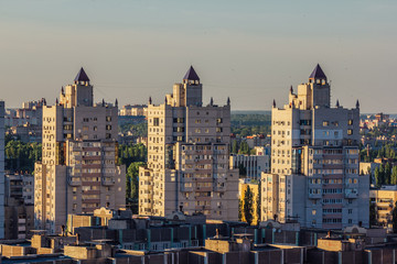 View to Voronezh Modern residential area "Three heroes"