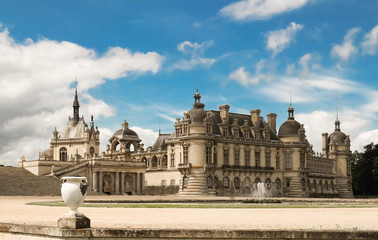 Fototapeta premium The castle of Chantilly is historical and architectural monument, France.