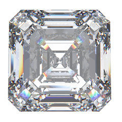 3D illustration asscher diamond stone © 3djewelry