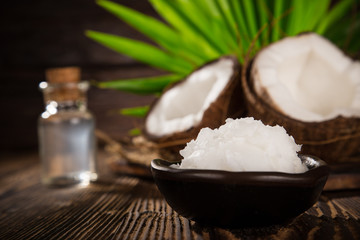 close-up of a coconut oil