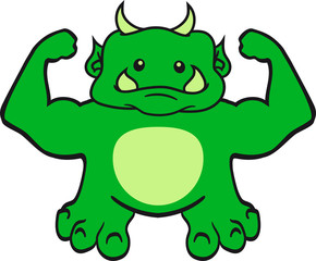 stark muskeln trainieren beast bodybuilder fitness sexy süß niedlich oger ork troll komisch lustig monster klein frech böse horror comic cartoon
