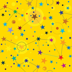 Golden Stars seamless pattern swatch background