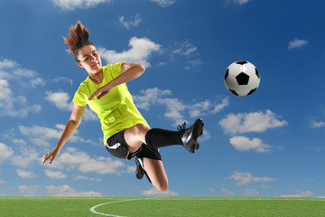 Soccer Player Kicking Ball