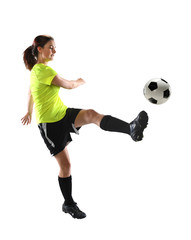 Woman Playing Soccer