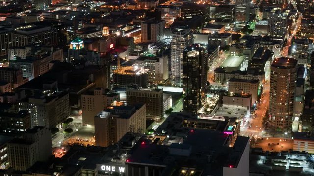 Aerial Time Lapse of Los Angeles Downtown 45 Buildings and Cityscape