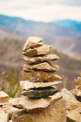 Fototapeta na wymiar concept of balance and harmony. rocks on the coast in the nature