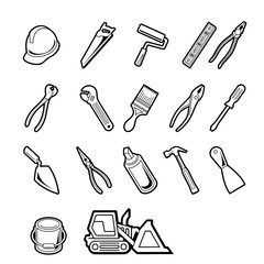 Obraz premium Vector construction tools icon set. Vector Illustration.. Collection set