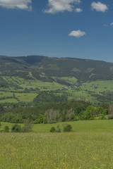 View in Jeseniky mountains in spring day