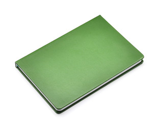 green notebook isolated on whtie background