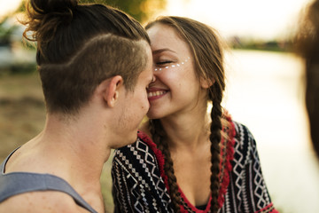 Couple Enjoying Live Music Concert Festival