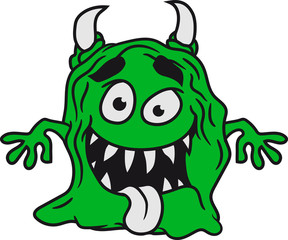 schleimig ekelig schleim glibber monster klein frech böse horror comic cartoon