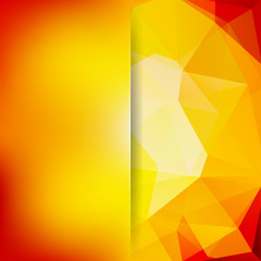 Abstract background consisting of yellow, orange triangles. Geometric design for business presentations or web template banner flyer. Vector illustration
