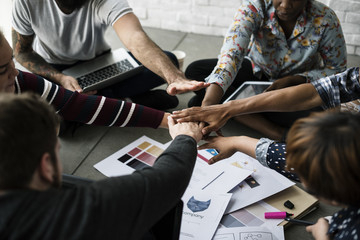 Fototapeta premium Group of people team support startup business
