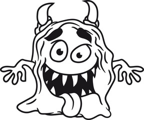 schleimig ekelig schleim glibber monster klein frech böse horror comic cartoon