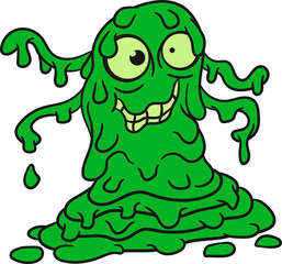 schleim klebrig ekelig horror halloween schleimer matschig glibber komisch lustig monster klein frech böse horror comic cartoon