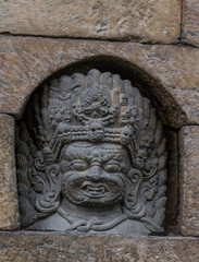 Ancient Hindu Goddess Stone Sculpture Nepal.