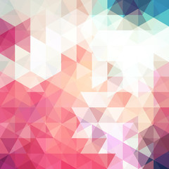 Abstract pink mosaic background. Triangle geometric background. Design elements. Vector illustration